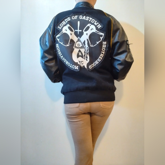 【Rare】70s vintage Shanter Sportswear/stadium leatherJackets/Embroidered logo - Picture 11 of 13